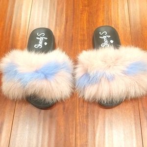 NWOT J&L Sherly S ❤️ Fluffy Fuzzy Slippers Flats Slides